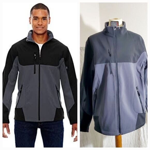 North End Black & Gray Color Block Soft Shell Jacket Size Medium - Picture 1 of 13